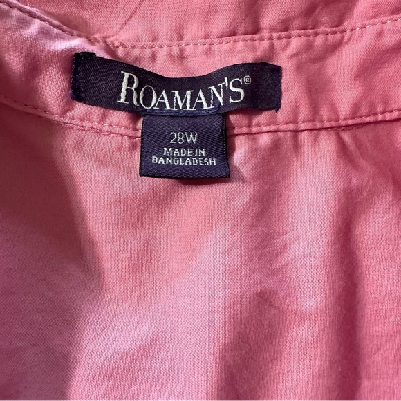 Roman's women's size 28W pink button down long sleeve shirt - Picture 3 of 3